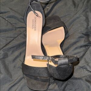 Dominique Black Heeled Sandals